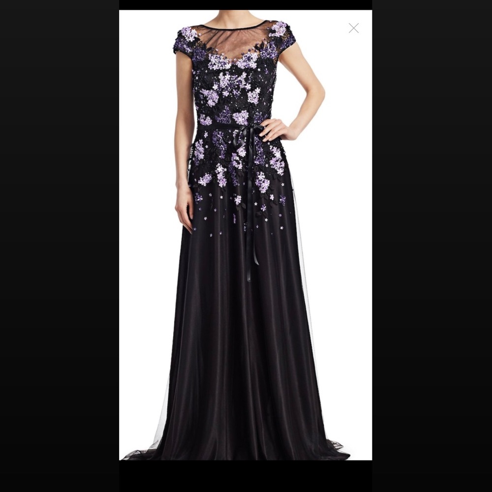Stunning Theia gown. Only worn once. Beautiful purple and black sequin and beads